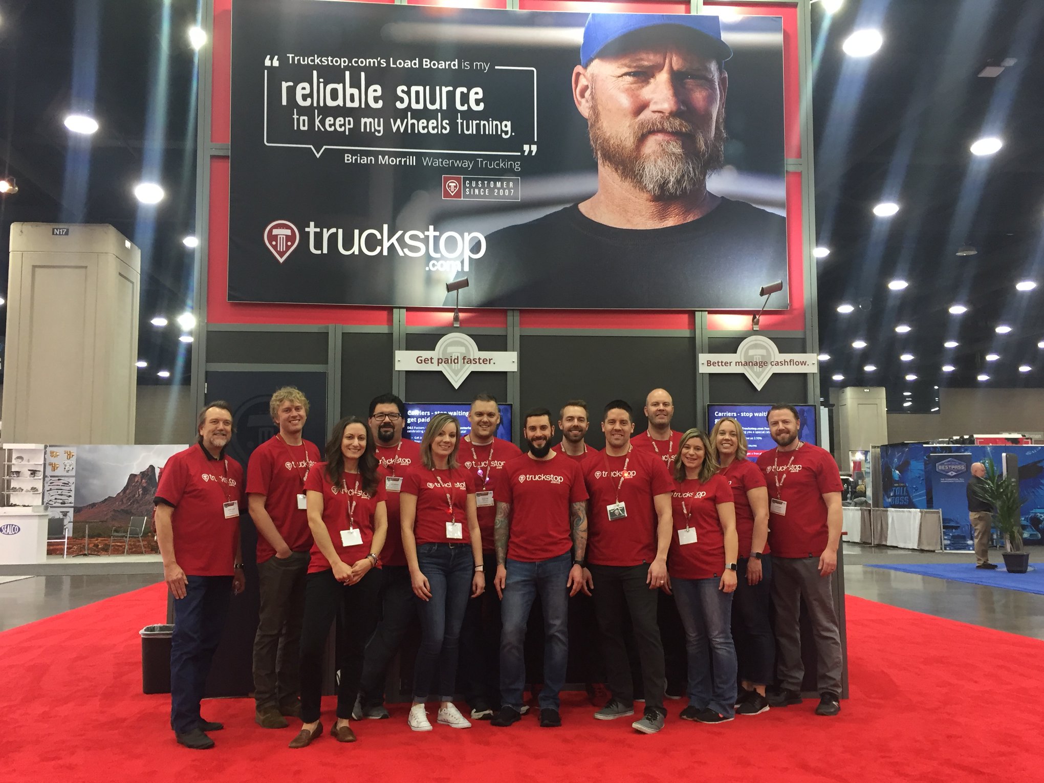 Truckstop.com team at a trade show with iCapture