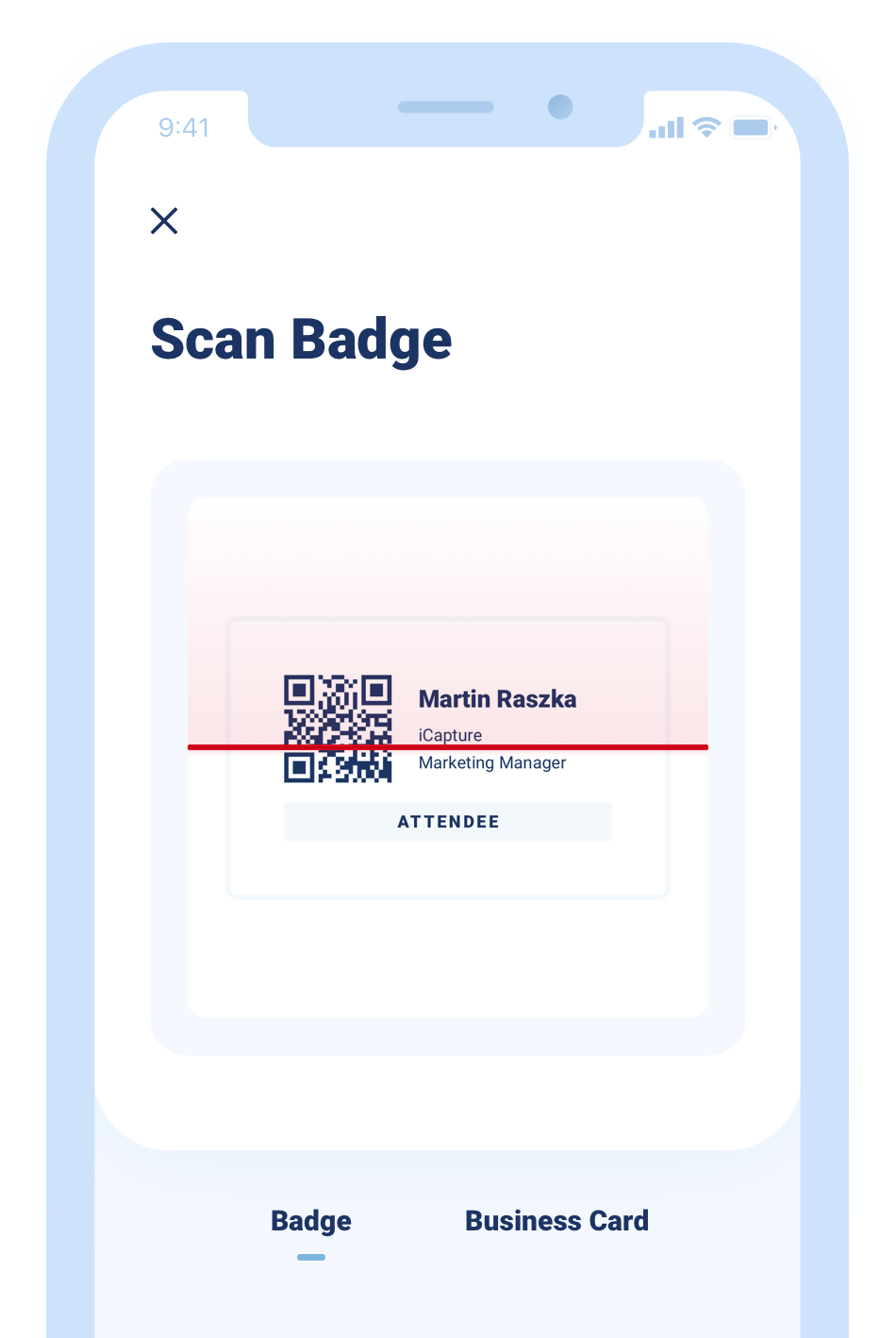 trade show badge scanning app